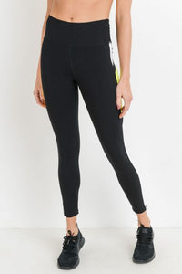 HIGHWAIST NEON STRIPES COTTON LEGGINGS