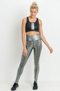 HIGHWAIST METALLIC FOIL SCALED LEGGINGS