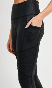 HIGHWAIST FOIL MOTO LEGGINGS
