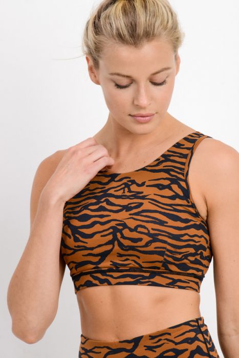 Tiger print sports shop bra