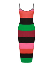 Load image into Gallery viewer, MULTI STRIPE KNITTED MIDI DRESS