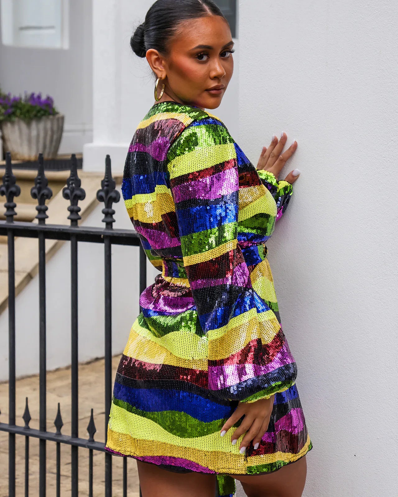 Attico rainbow sequin dress best sale