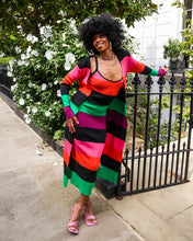 Load image into Gallery viewer, MULTI STRIPE KNITTED MIDI DRESS