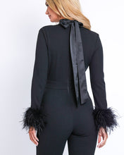 Load image into Gallery viewer, LIMITED EDITION BLACK JUMPSUIT WITH FUR CUFFS AND COLLAR DETAIL