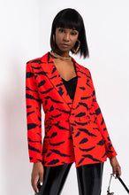Load image into Gallery viewer, AZALEA WANG RED ZEBRA BLAZER JACKET