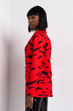 Load image into Gallery viewer, AZALEA WANG RED ZEBRA BLAZER JACKET