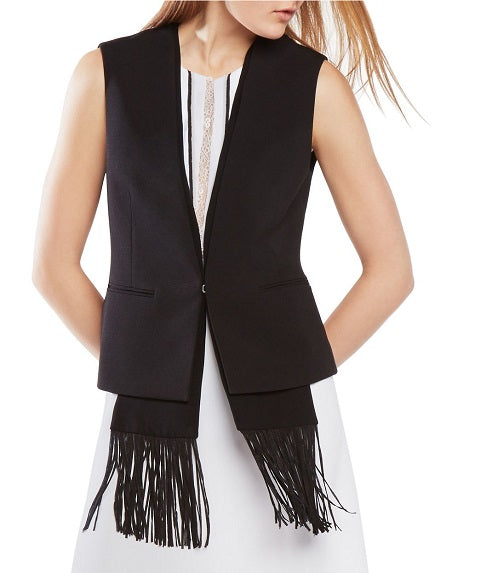 BCBG JARED FRINGE SCARF VEST