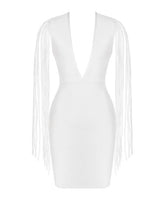Load image into Gallery viewer, BIANCA FRINGE SLEEVE BANDAGE DRESS