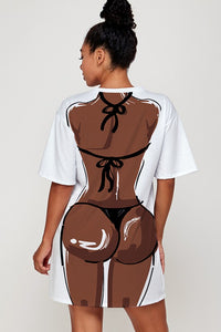 BIKINI SEXY BODY CARTOON TEE DRESS