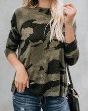 Load image into Gallery viewer, CAMO ZIP KNIT SWEATER