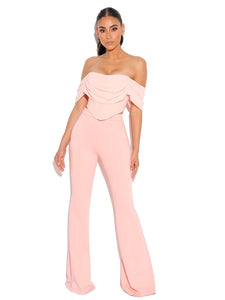 TIA SALMON PINK OFF SHOULDER CORSET TOP