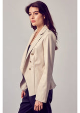 Load image into Gallery viewer, FAUX LEATHER ECRU BLAZER