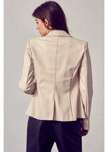 Load image into Gallery viewer, FAUX LEATHER ECRU BLAZER