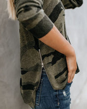 Load image into Gallery viewer, CAMO ZIP KNIT SWEATER