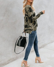 Load image into Gallery viewer, CAMO ZIP KNIT SWEATER