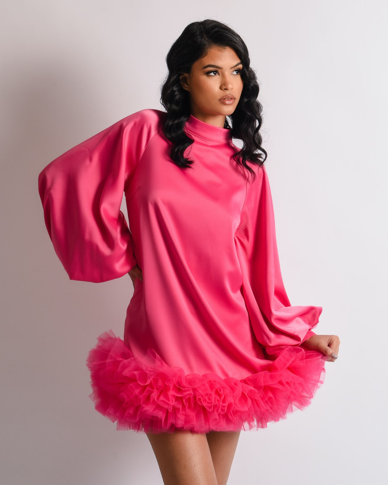 asos pink smock dress ASOS Design ruffle smock mini dress in pink plaid