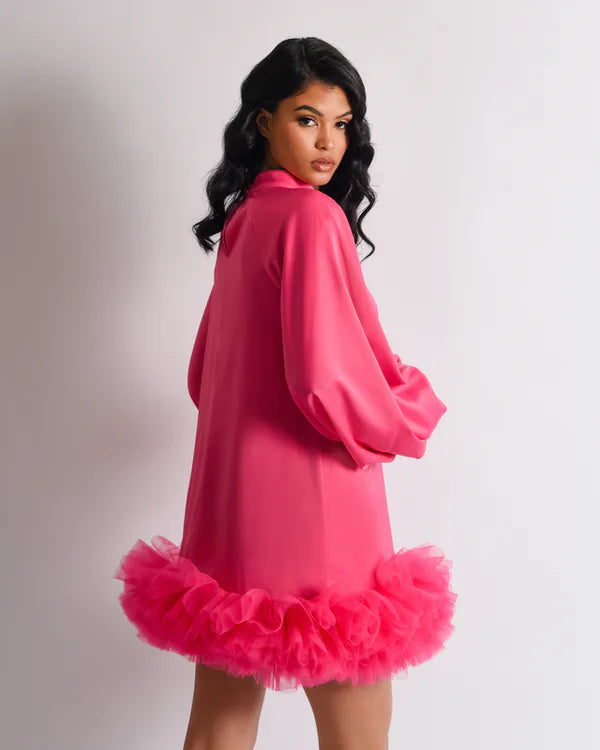 hot pink smock dress Ichi Antiquits Smock Dress