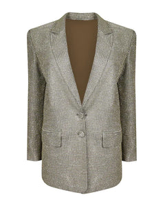 GOLD METALLIC BOYFRIEND FIT LINED BLAZER