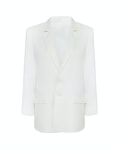 Load image into Gallery viewer, WHITE BOYFRIEND FIT LINED BLAZER