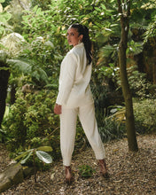 Load image into Gallery viewer, WHITE RELAXED LINED TROUSER WITH CUFFED HEM