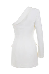 INAYA ONE SLEEVE TUXEDO DRESS