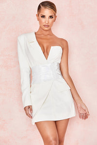 INAYA ONE SLEEVE TUXEDO DRESS