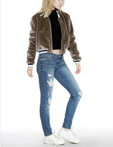 TRIM BOMBER FUR JACKET