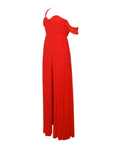 Load image into Gallery viewer, RED PARADISE HIGH SLIT CHIFFON MAXI DRESS