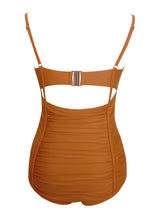 Load image into Gallery viewer, LIRA DARK ORANGE RUCHED ONE PIECE SWIMSUIT