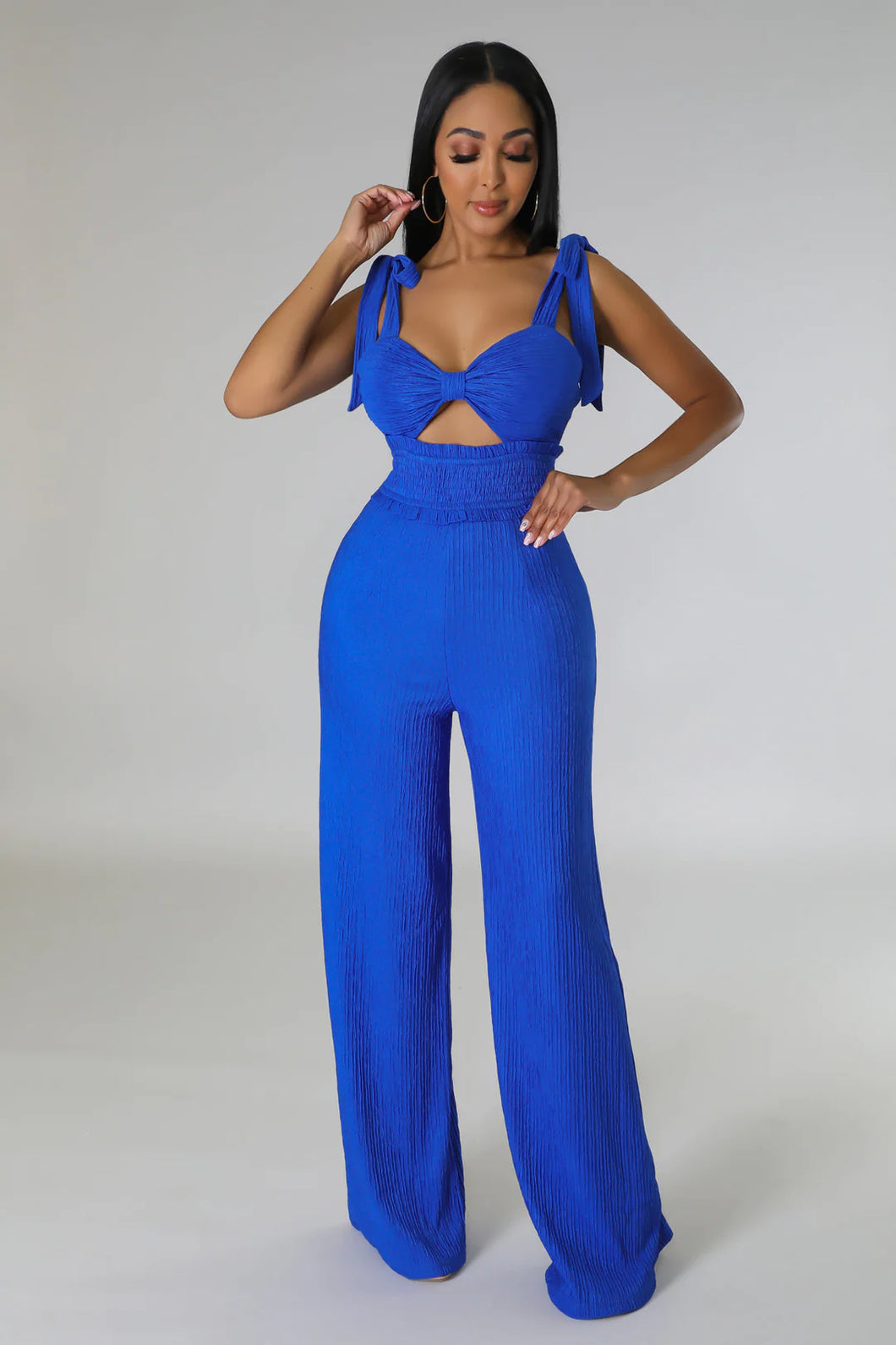 ROYAL BLUE CUTOUT JUMPSUIT
