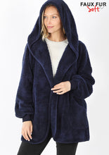 Load image into Gallery viewer, HOODED FAUX FUR JACKET
