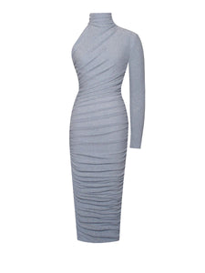 PEYTON ONE SLEEVE RUCHED PENCIL DRESS