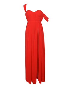 RED PARADISE HIGH SLIT CHIFFON MAXI DRESS