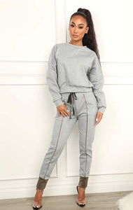 METALLIC JOGGER PANT SET