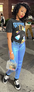 BORN TO SHINE HIGH WAIST STRETCHY METALLIC SKINNY PANTS