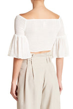 Load image into Gallery viewer, OFF THE SHOULDER SMOCK CROP TOP