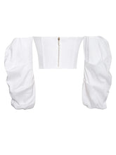 Load image into Gallery viewer, KALANI WHITE PUFF SLEEVE CORSET TOP