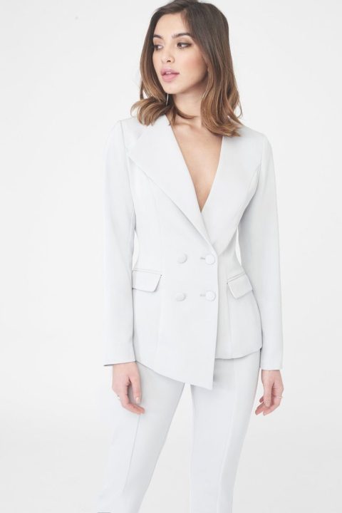 Lavish Alice Double Breasted Asymmetric Tuxedo Jacket