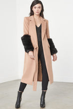 Load image into Gallery viewer, LAVISH ALICE TIE FRONT FAUX FUR COAT