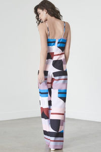 LAVISH ALICE MULTI ABSTRACT WIDE LEG JUMPSUIT