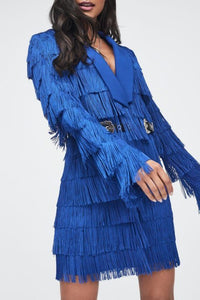 LAVISH ALICE FRINGE TAILORED BLAZER DRESS
