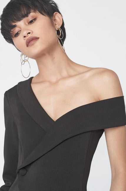 LAVISH ALICE ASYMMETRIC TUXEDO MINI DRESS LAVISH ALICE ASYMMETRIC TUXEDO MINI DRESS