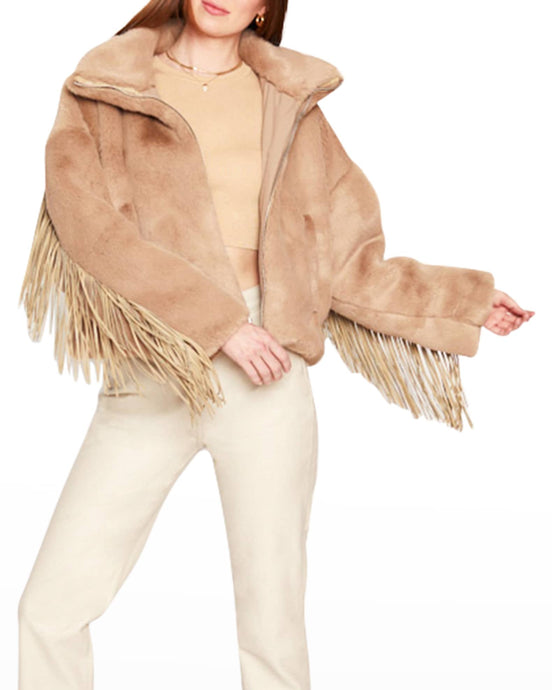 DANCING IN THE MOONLIGHT FRINGE JACKET IN ECRU