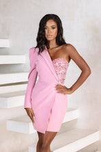 Load image into Gallery viewer, LAVISH ALICE NYLA EMBELLISHED BLAZER MINI DRESS IN POWER PINK