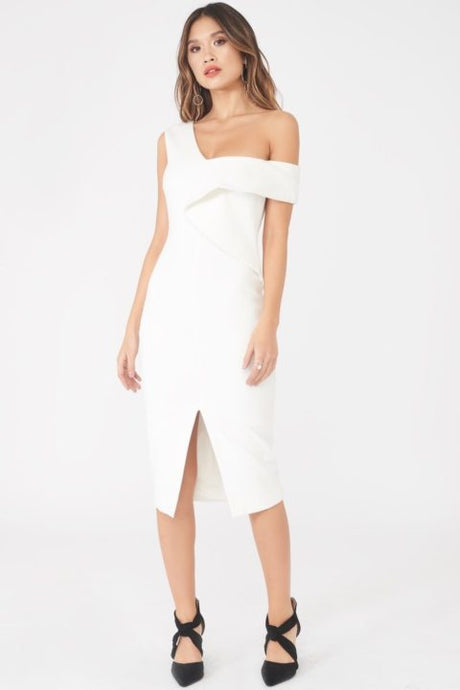 LAVISH ALICE ORIGAMI FOLDED MIDI DRESS