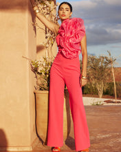 Load image into Gallery viewer, PINK ONE SHOULDER JUMPSUIT WITH ORGANZA RUFFLE DETAIL