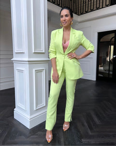 APPLE GREEN TAILORED SLIM FIT JACKET