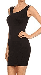 BASIC BODYCON MIDI TANK DRESS BLACK