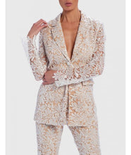 Load image into Gallery viewer, SERENA FLORAL SEQUIN SHEER BLAZER JACKET