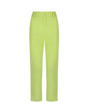 Load image into Gallery viewer, APPLE GREEN SPLIT FRONT TAILORED SLIM LEG TROUSER